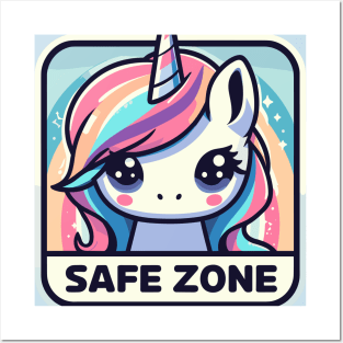 Cute unicorn safe zone Posters and Art